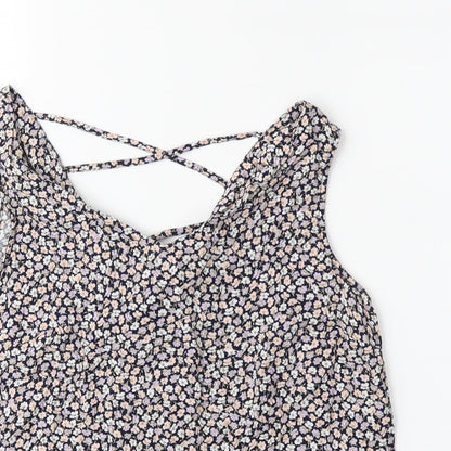 Primark Womens Blue Floral  Basic Tank Size 10
