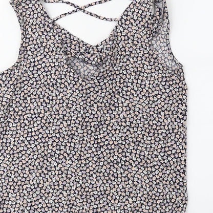 Primark Womens Blue Floral  Basic Tank Size 10