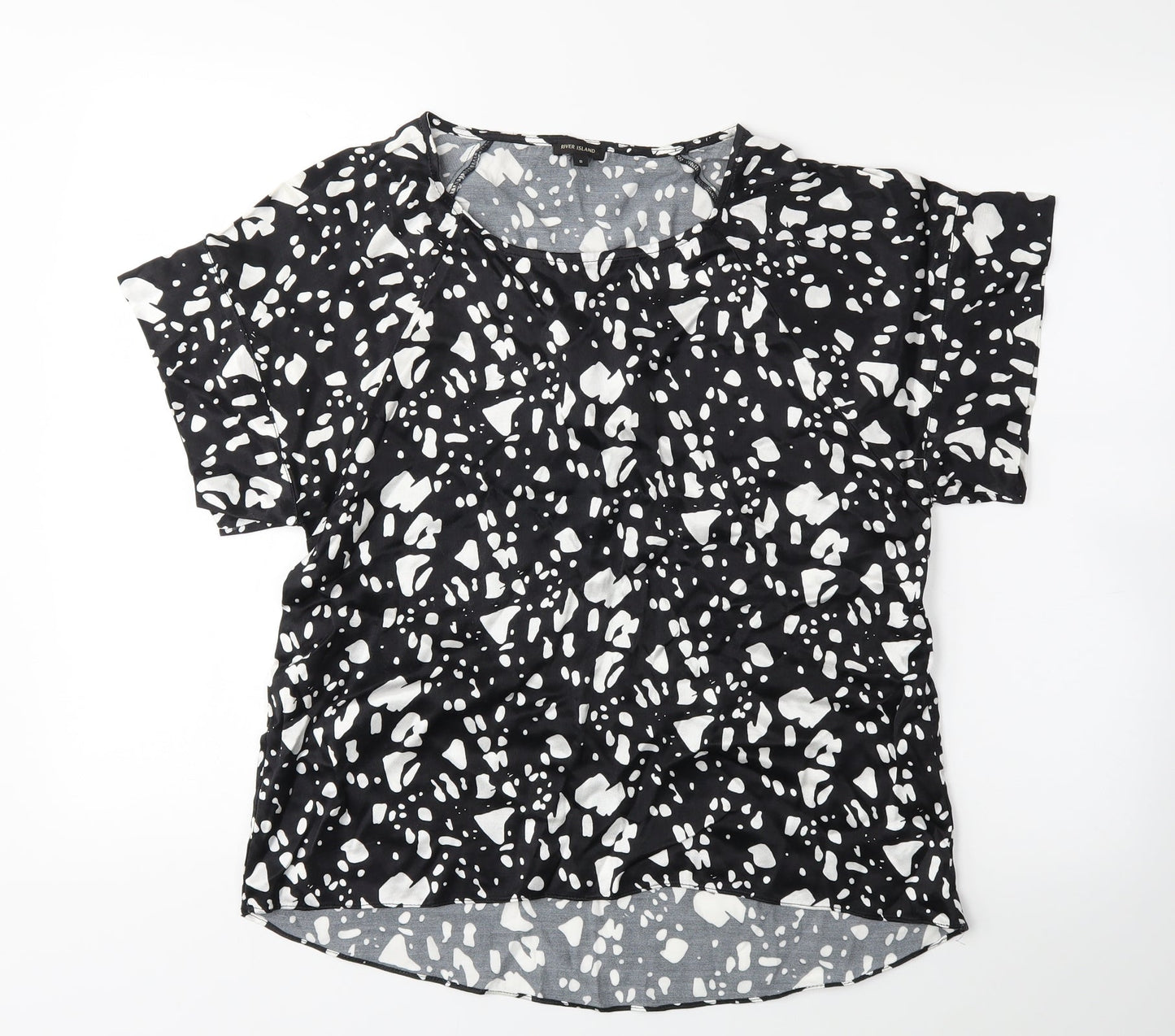 Womens UK Size 8 River Island Black Basic Blouse