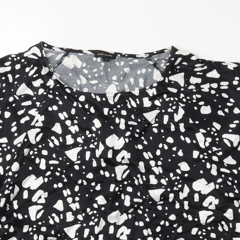 Womens UK Size 8 River Island Black Basic Blouse