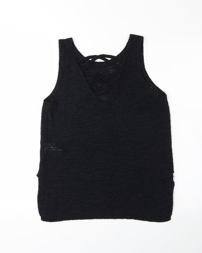 Womens UK Size 10 newlook Black Basic Tank