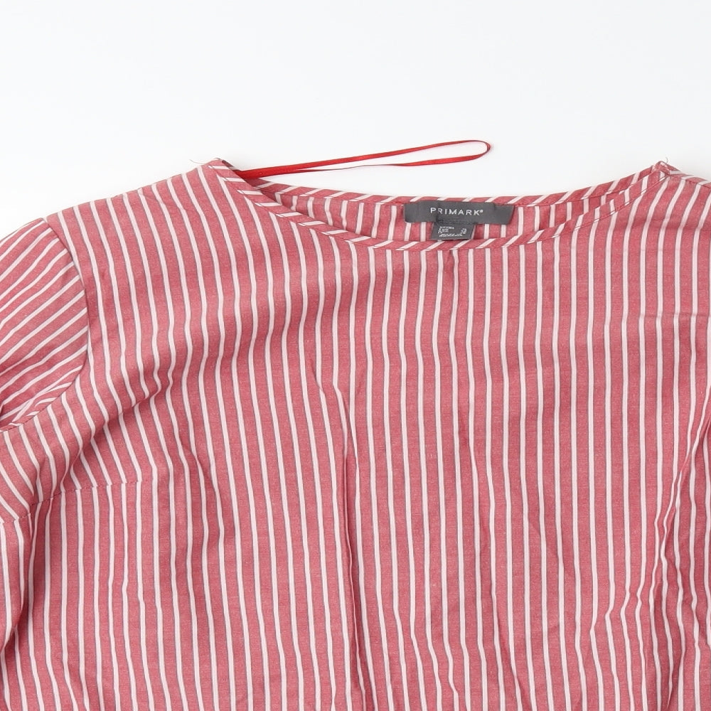 Primark Womens Red Striped  Basic Blouse