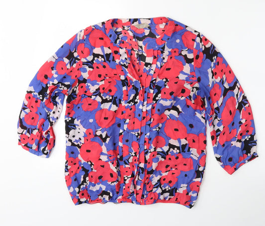 Anthology Womens Pink Floral  Basic Tank Size 14