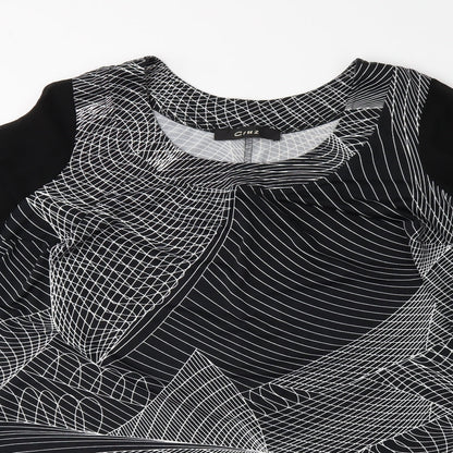 Cruz Womens Black Geometric  Basic Blouse Size 18