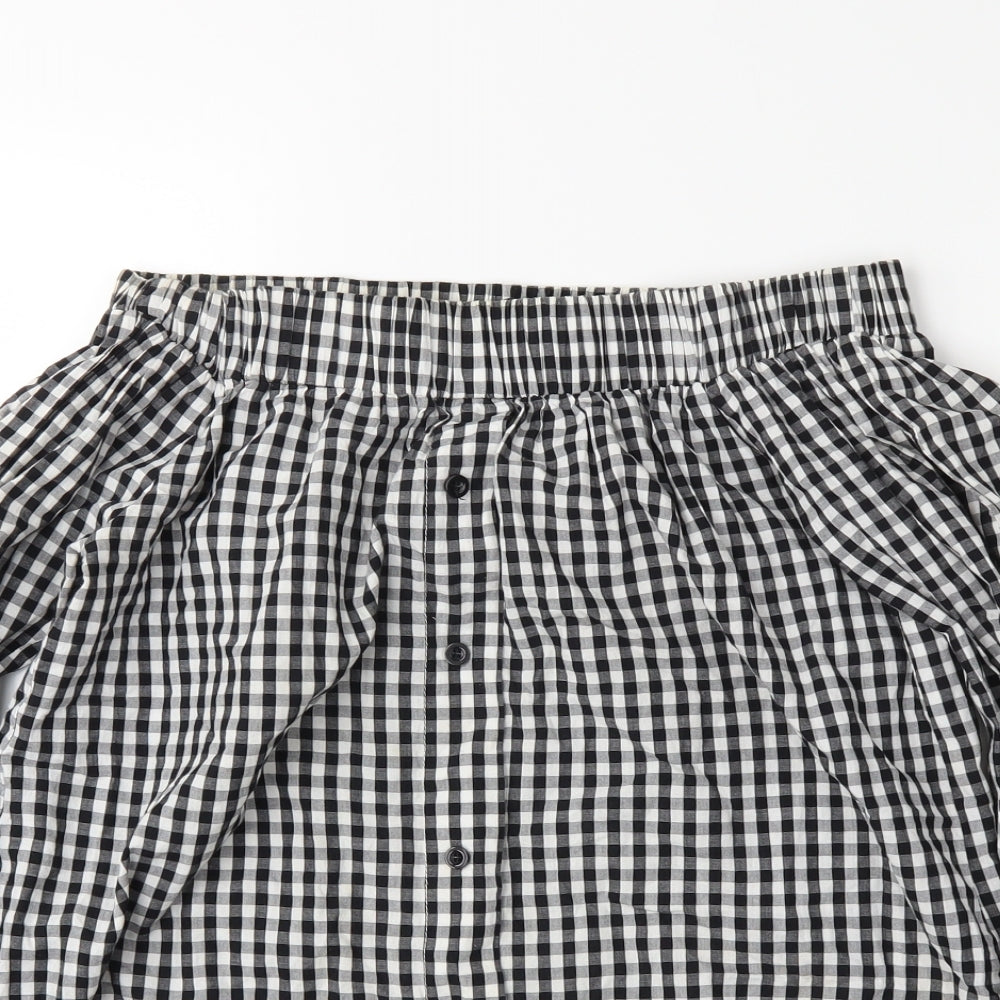 Cameo Womens Black Plaid  Basic Blouse Size 10