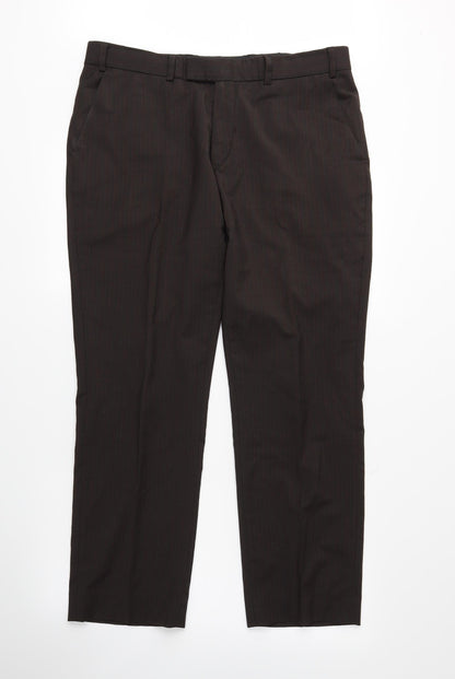 limehaus Mens Brown Striped  Trousers  Size 36 in L28 in