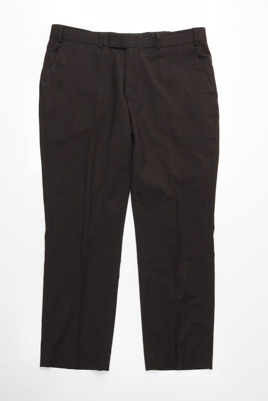 limehaus Mens Brown Striped  Trousers  Size 36 in L28 in