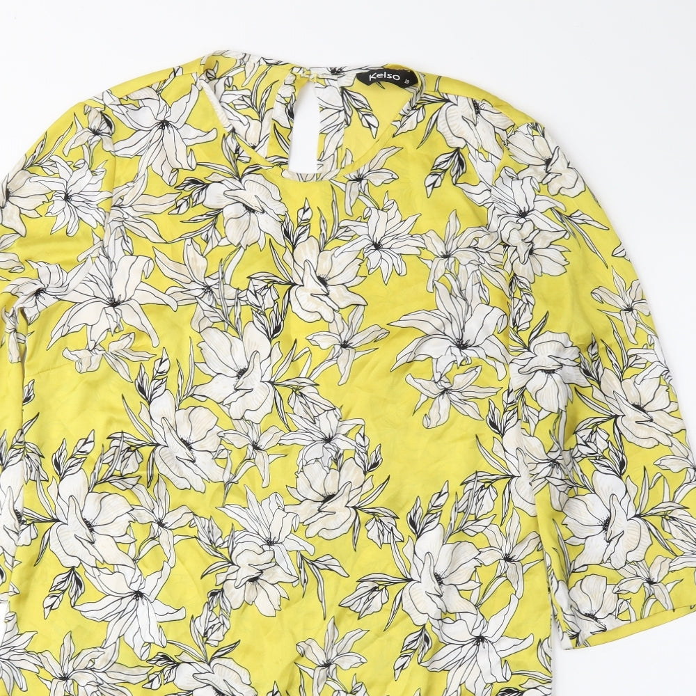 Kelso Womens Yellow Floral  Sheath  Size 10
