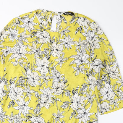 Kelso Womens Yellow Floral  Sheath  Size 10