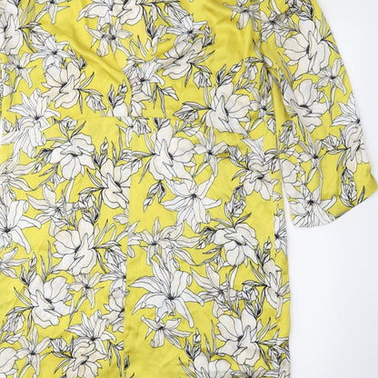 Kelso Womens Yellow Floral  Sheath  Size 10