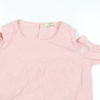 Womens UK Size 12 Papaya Pink Basic T-Shirt