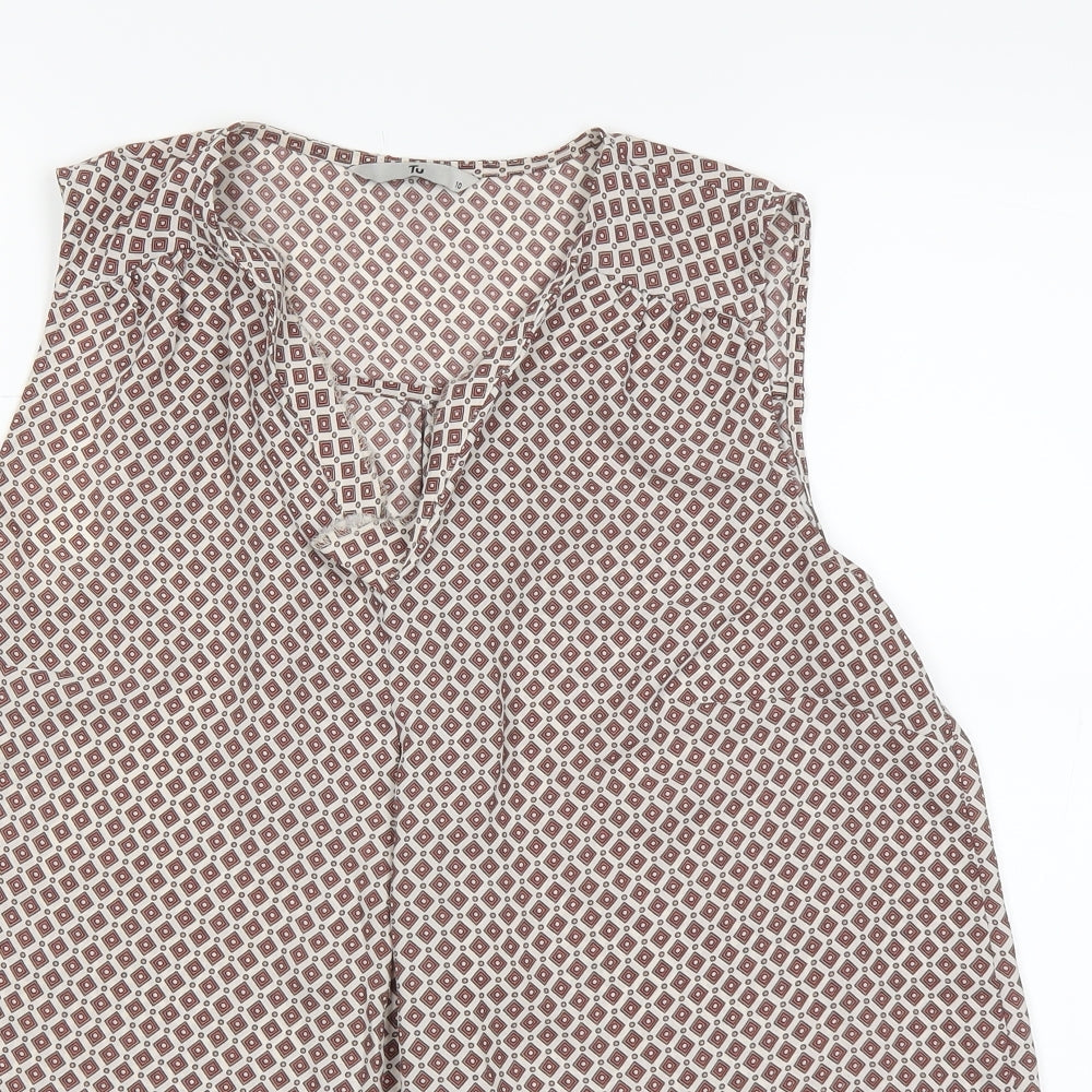 TU Womens Brown   Basic T-Shirt Size 10