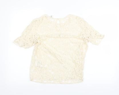 Womens UK Size 12 H&M White Basic T-Shirt