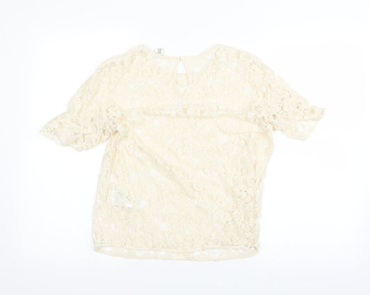 Womens UK Size 12 H&M White Basic T-Shirt