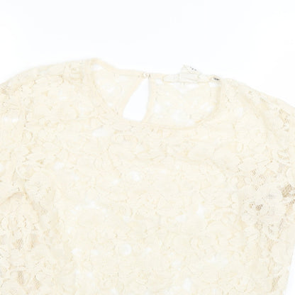 Womens UK Size 12 H&M White Basic T-Shirt