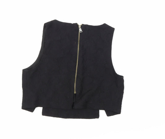 Womens UK Size 6 River Island Black Basic Blouse
