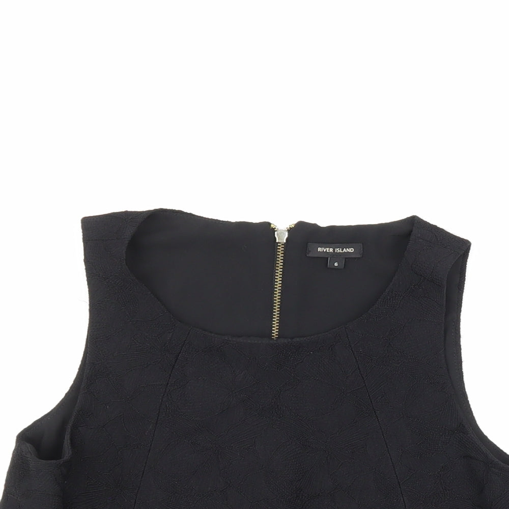 Womens UK Size 6 River Island Black Basic Blouse