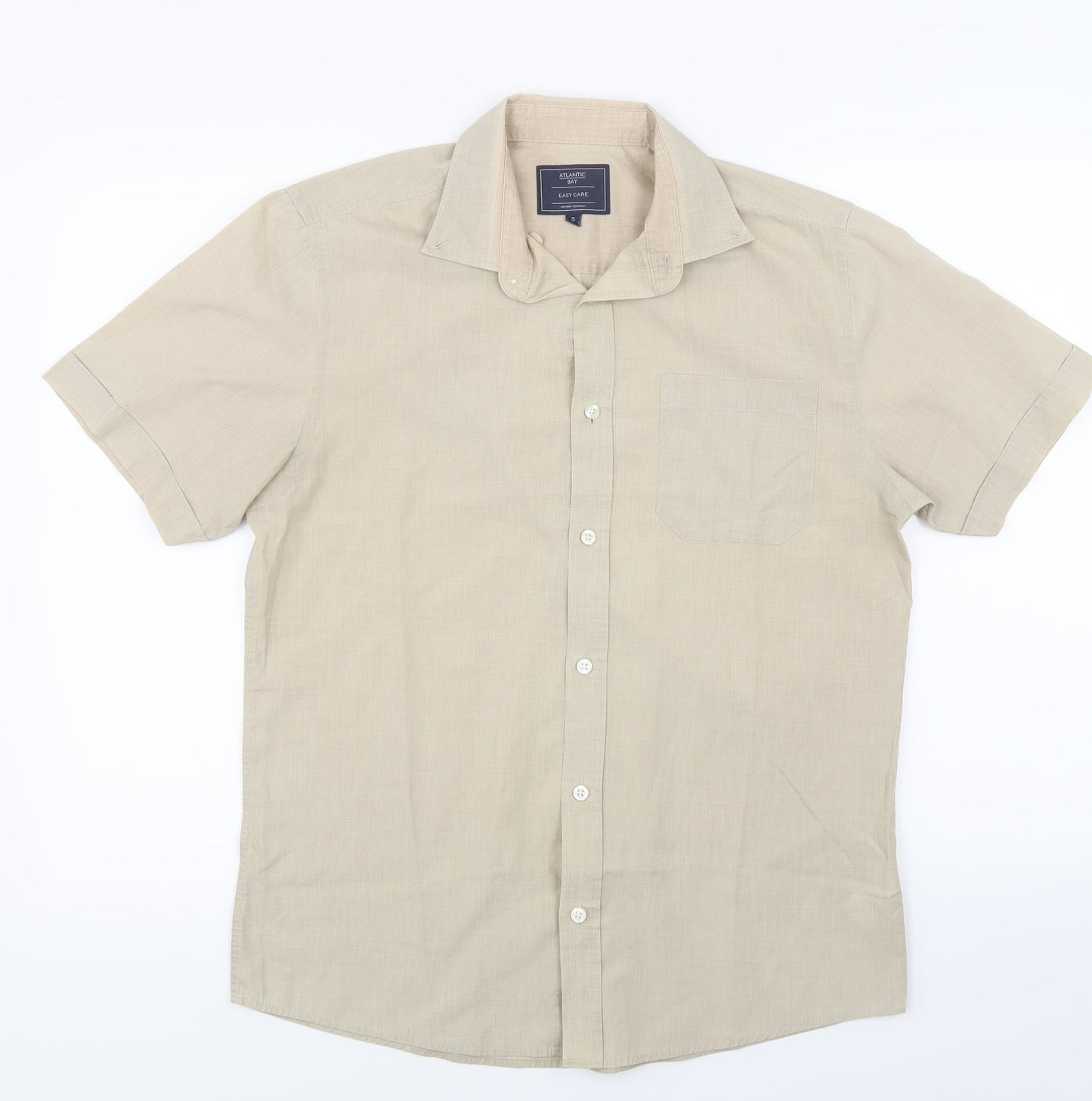 Atlantic Bay Mens Beige    Button-Up Size S