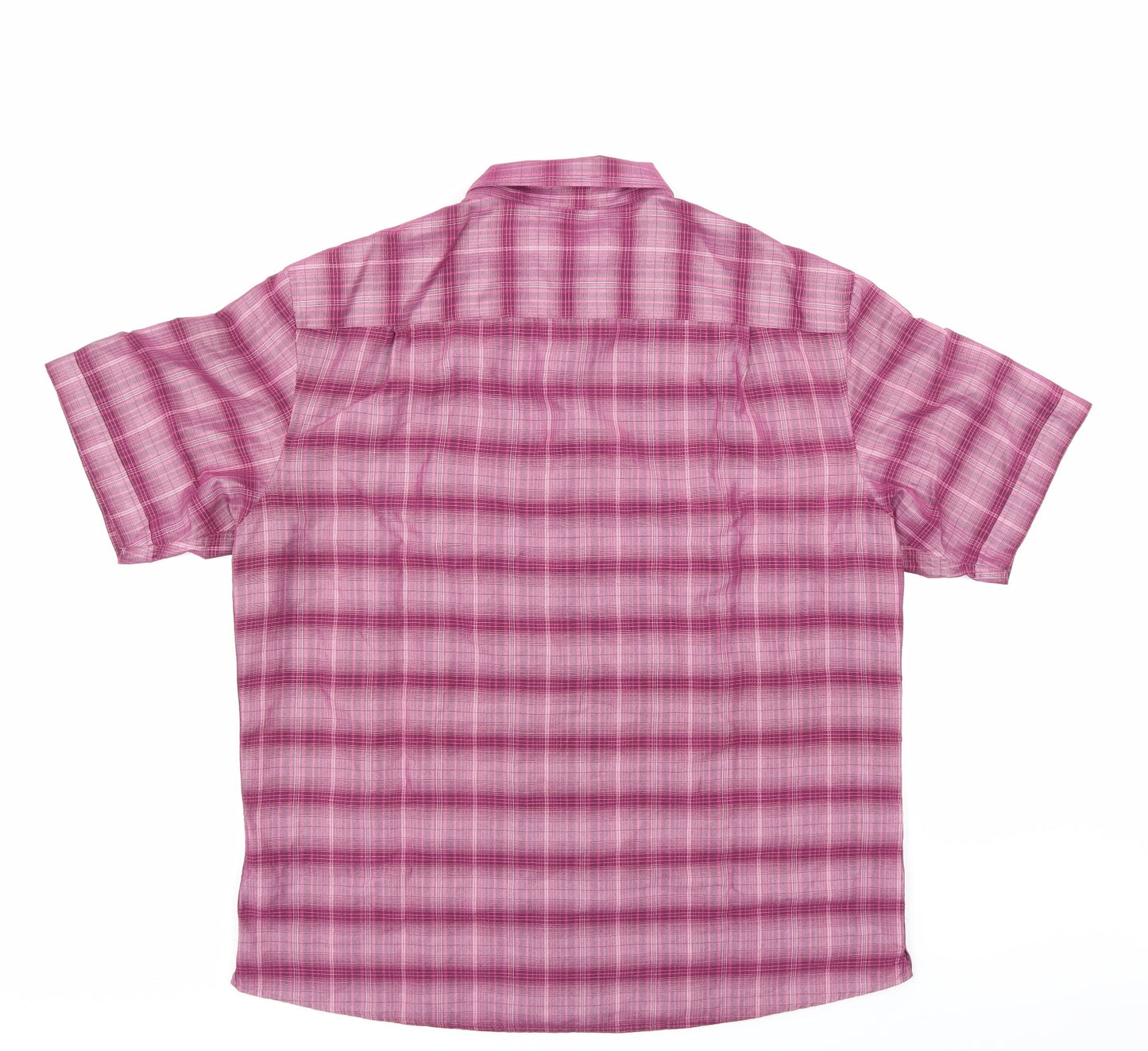 Mens UK Size L M&S Purple  Button-Up Short Sleeve Casual Shirt