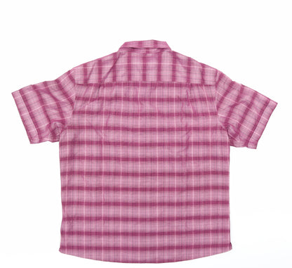 Mens UK Size L M&S Purple  Button-Up Short Sleeve Casual Shirt