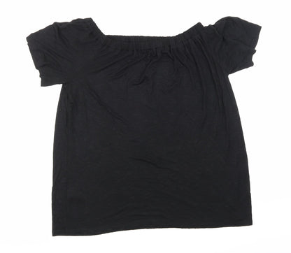 Womens UK Size 14 George Black Basic Blouse
