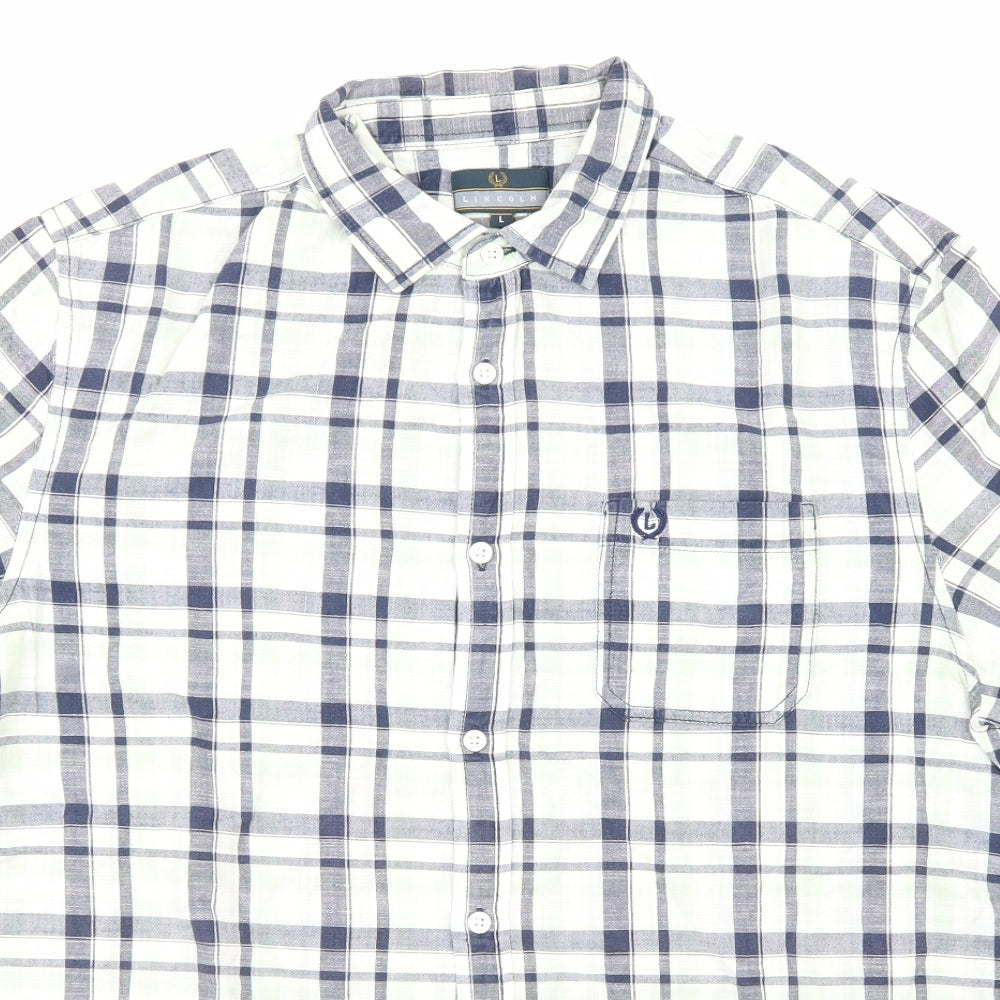 Mens UK Size  Lincoln Multicoloured  Button-Up Short Sleeve Casual Shirt