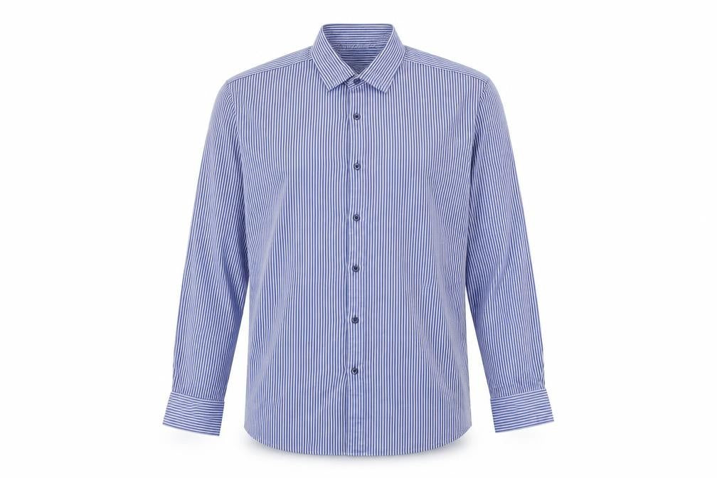 Mens UK Size 16.5 JOHN FRANCOME Blue  Button-Up Long Sleeve Casual Shirt