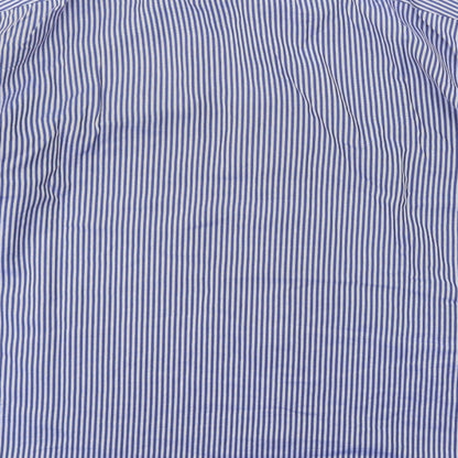 Mens UK Size 16.5 JOHN FRANCOME Blue  Button-Up Long Sleeve Casual Shirt