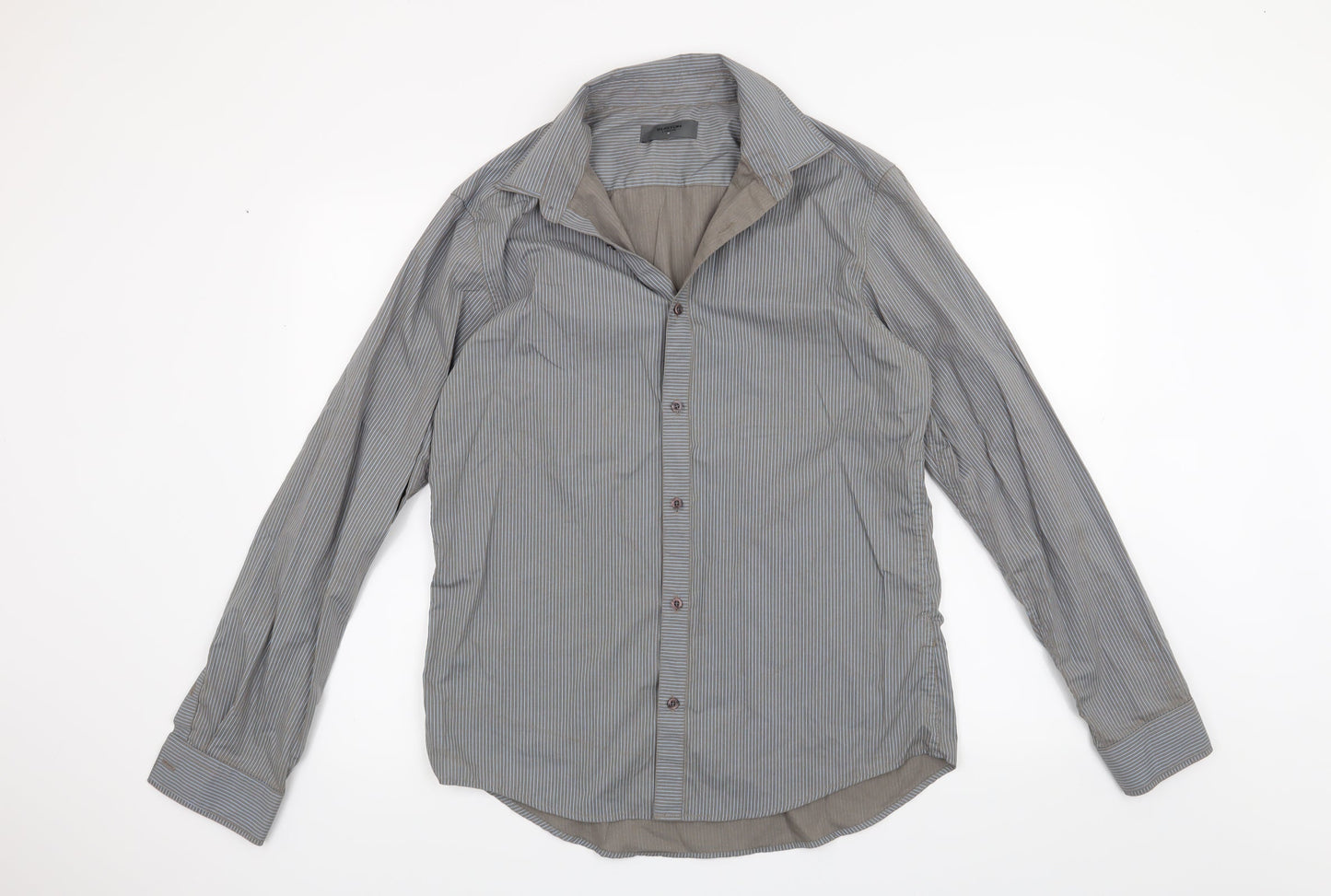 Mens UK Size M Burton Grey  Button-Up Long Sleeve Casual Shirt