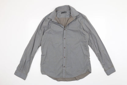 Mens UK Size M Burton Grey  Button-Up Long Sleeve Casual Shirt