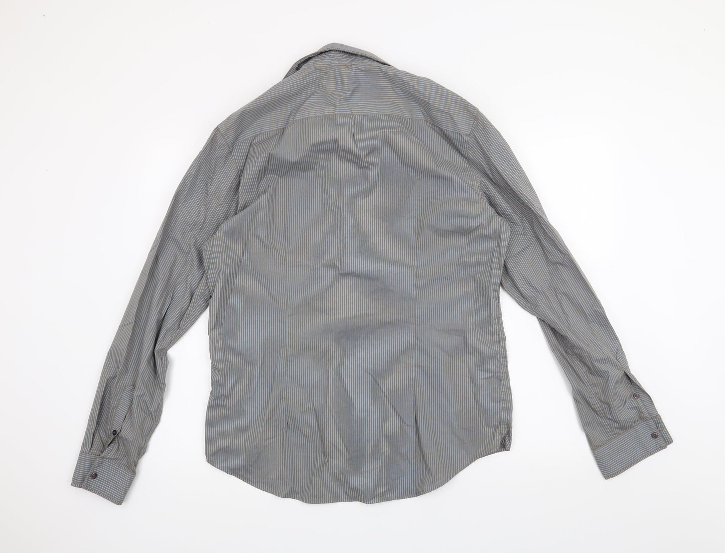 Mens UK Size M Burton Grey  Button-Up Long Sleeve Casual Shirt