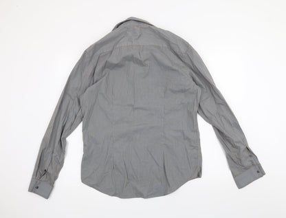 Mens UK Size M Burton Grey  Button-Up Long Sleeve Casual Shirt