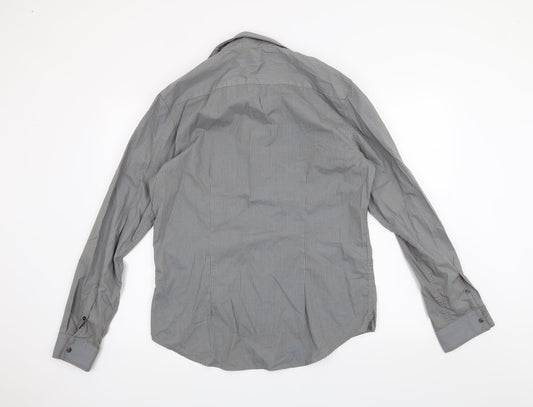 Mens UK Size M Burton Grey  Button-Up Long Sleeve Casual Shirt