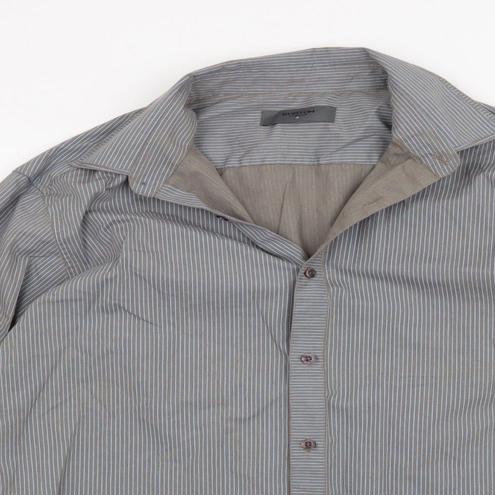 Mens UK Size M Burton Grey  Button-Up Long Sleeve Casual Shirt