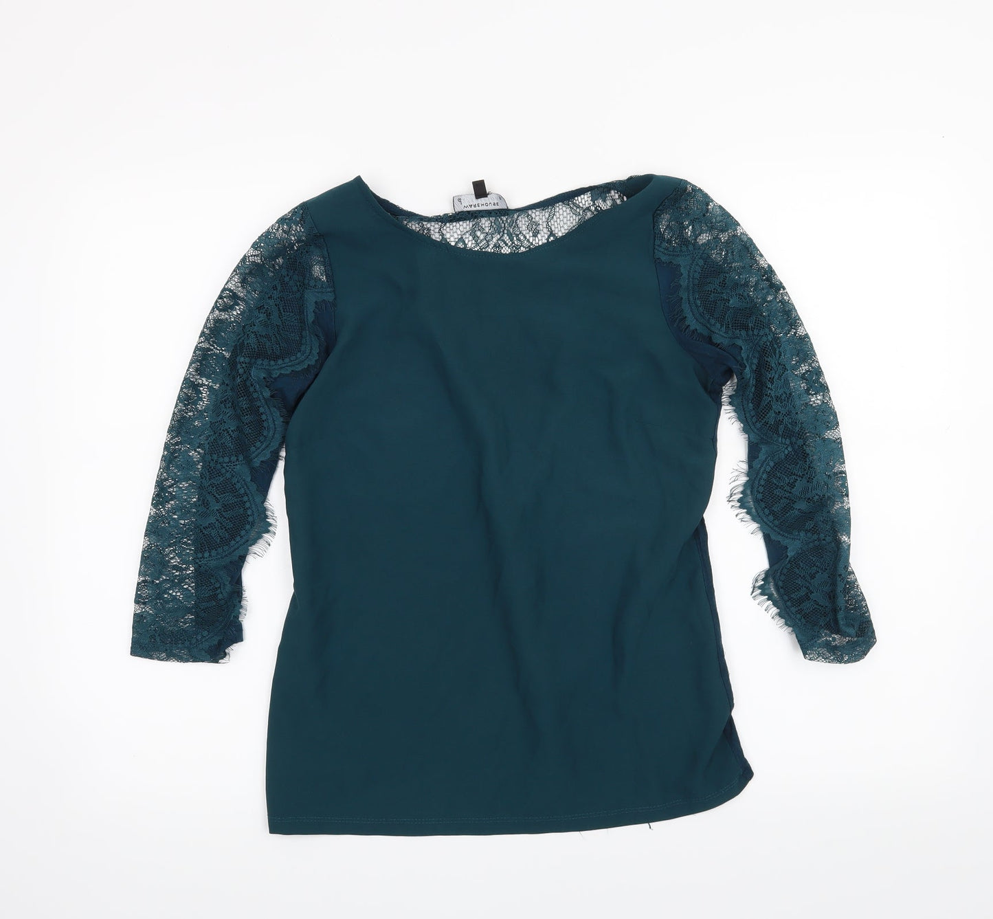 Womens UK Size 8 Warehouse Green Basic Blouse