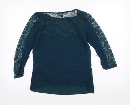 Womens UK Size 8 Warehouse Green Basic Blouse