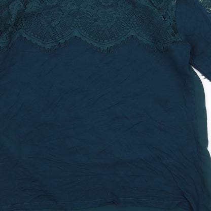 Womens UK Size 8 Warehouse Green Basic Blouse