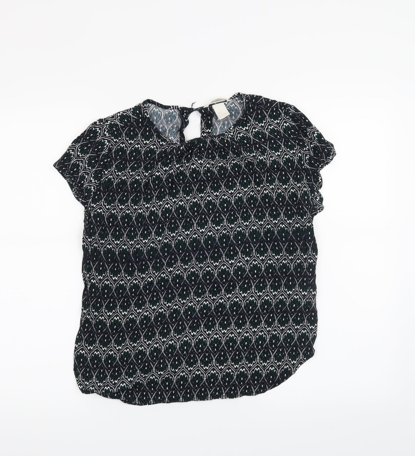Womens UK Size 10 H&M Black Basic T-Shirt