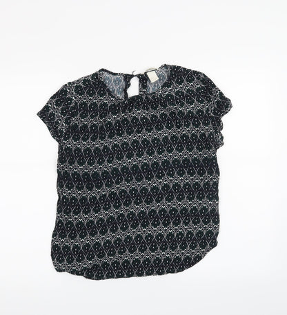 Womens UK Size 10 H&M Black Basic T-Shirt