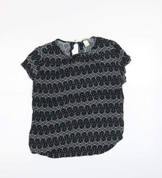 Womens UK Size 10 H&M Black Basic T-Shirt
