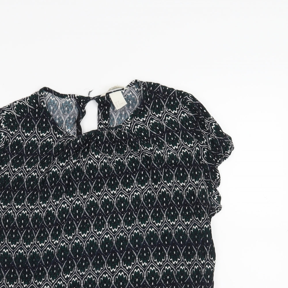 Womens UK Size 10 H&M Black Basic T-Shirt