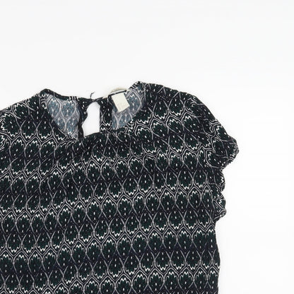 Womens UK Size 10 H&M Black Basic T-Shirt