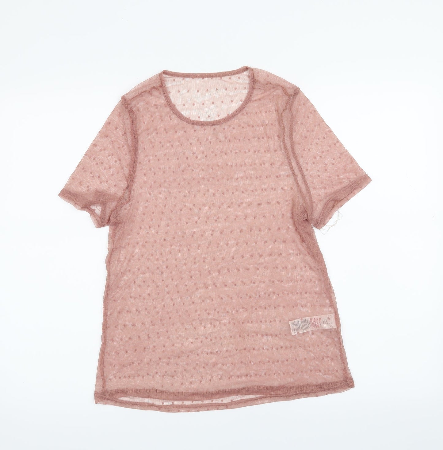 Womens UK Size 12 New Look Pink Basic T-Shirt