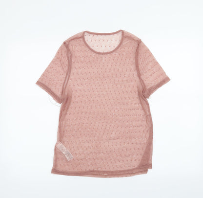 Womens UK Size 12 New Look Pink Basic T-Shirt