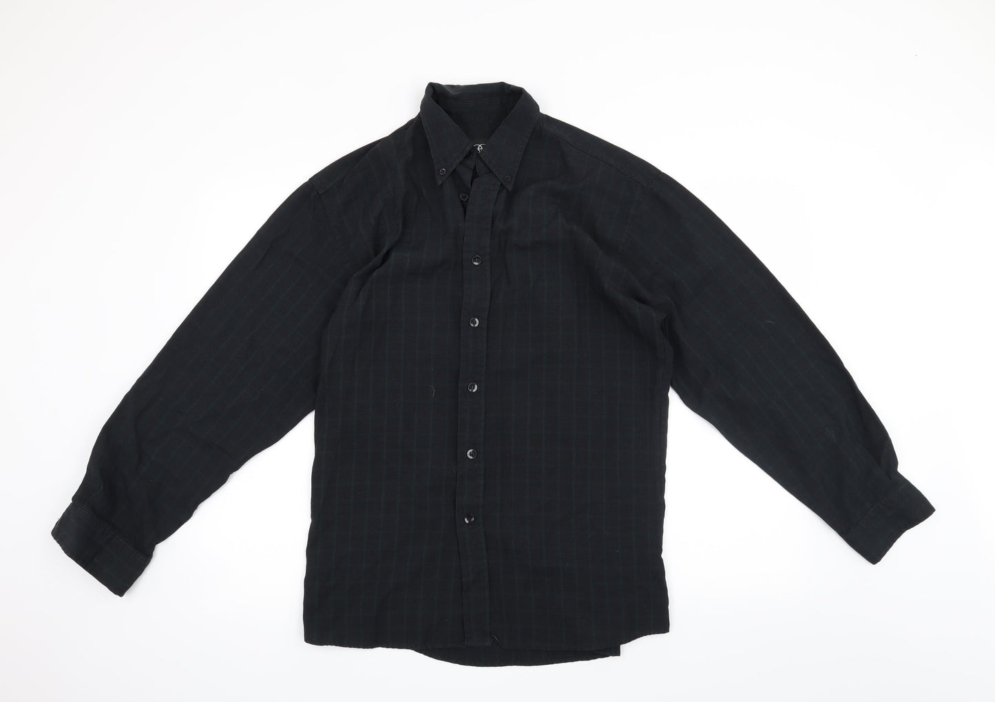 Mens UK Size S Ciro Citterio Black  Button-Up Long Sleeve Casual Shirt