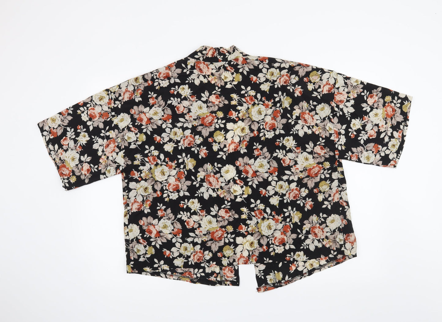 FOREVER 21 Womens Black Floral  Cardigan Jumper Size M