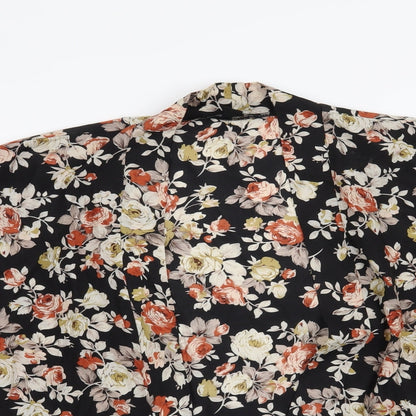 FOREVER 21 Womens Black Floral  Cardigan Jumper Size M