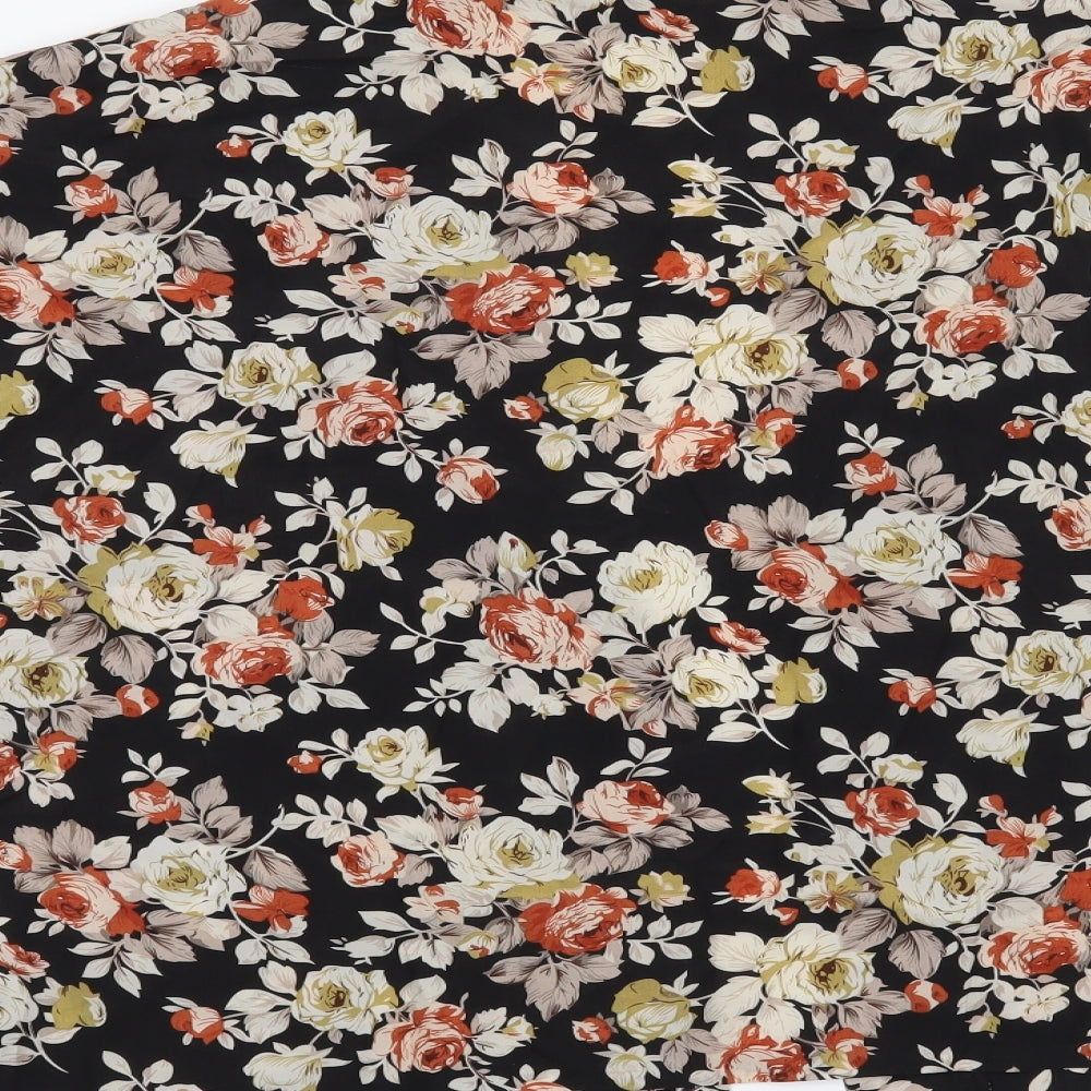 FOREVER 21 Womens Black Floral  Cardigan Jumper Size M