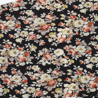 FOREVER 21 Womens Black Floral  Cardigan Jumper Size M