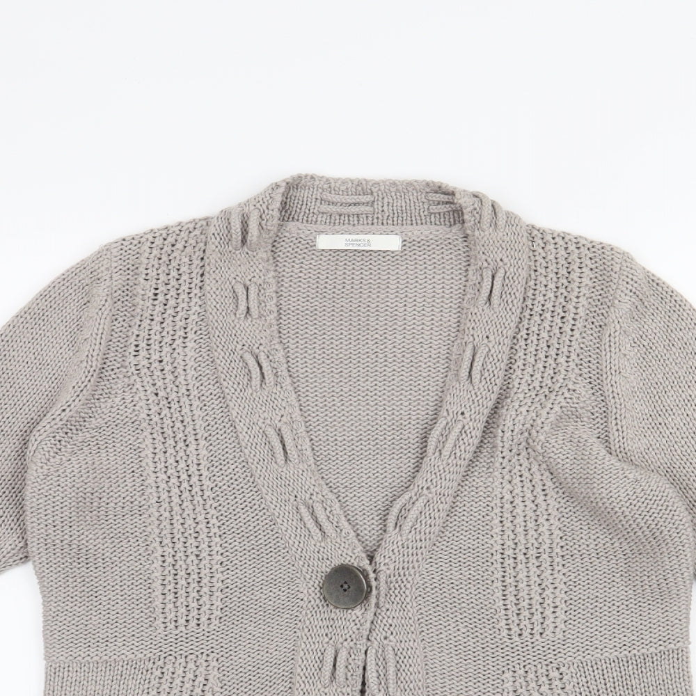 Marks and Spencer Womens Grey   Cardigan Jumper Size 10
